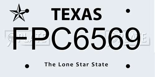 FPC6569 Texas License Plate