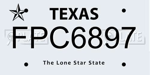 FPC6897 Texas License Plate