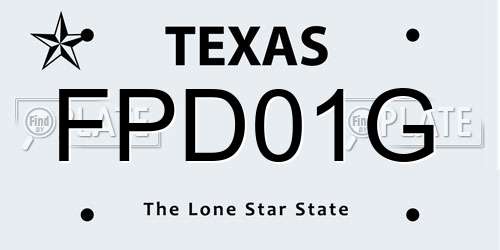 FPD01G Texas License Plate