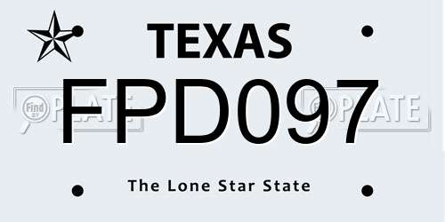 FPD097 Texas License Plate