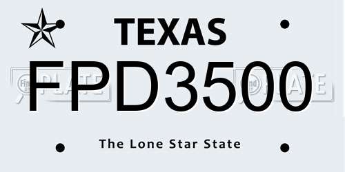 FPD3500 Texas License Plate