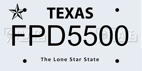 FPD5500 Texas License Plate