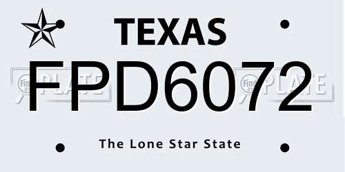 FPD6072 Texas License Plate