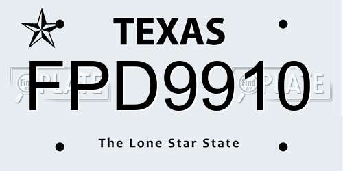 FPD9910 Texas License Plate