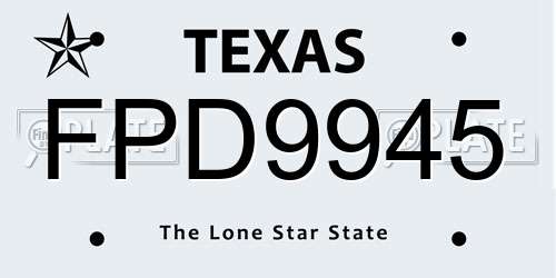 FPD9945 Texas License Plate