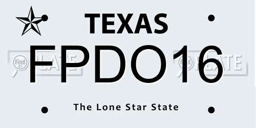 FPDO16 Texas License Plate