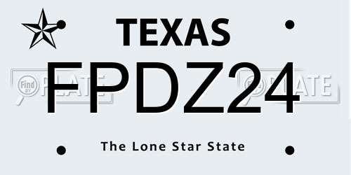 FPDZ24 Texas License Plate