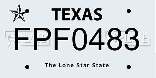FPF0483 Texas License Plate