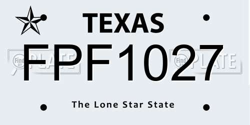 FPF1027 Texas License Plate
