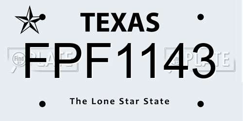 FPF1143 Texas License Plate
