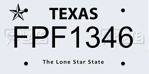 FPF1346 Texas License Plate