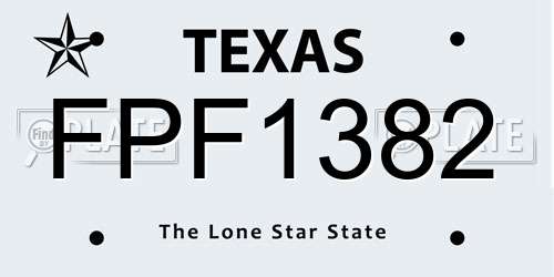 FPF1382 Texas License Plate