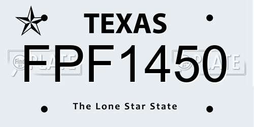 FPF1450 Texas License Plate