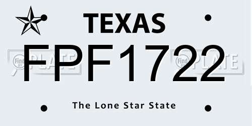 FPF1722 Texas License Plate