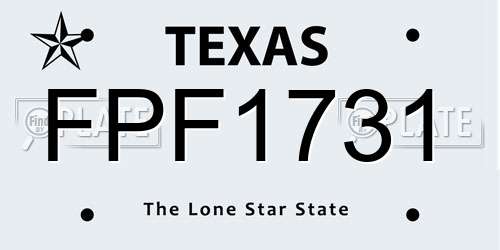 FPF1731 Texas License Plate