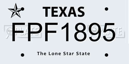 FPF1895 Texas License Plate