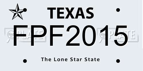 FPF2015 Texas License Plate