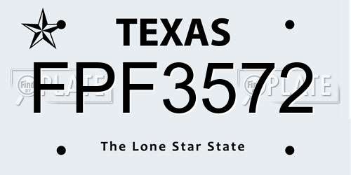 FPF3572 Texas License Plate