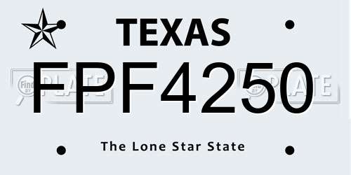 FPF4250 Texas License Plate
