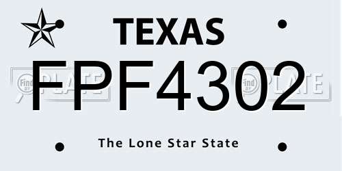 FPF4302 Texas License Plate