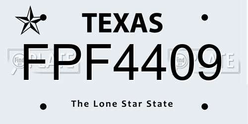 FPF4409 Texas License Plate