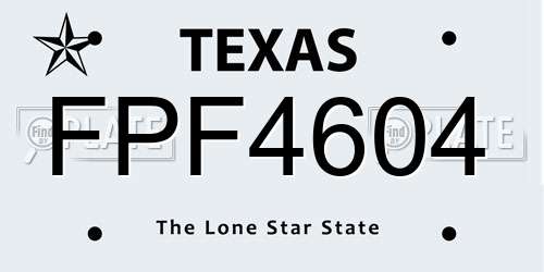 FPF4604 Texas License Plate