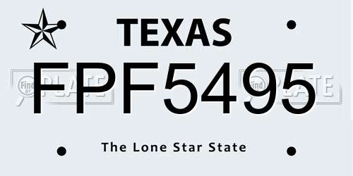 FPF5495 Texas License Plate