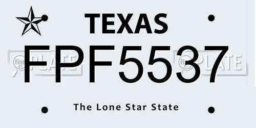 FPF5537 Texas License Plate