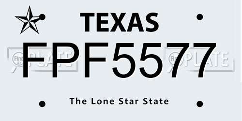 FPF5577 Texas License Plate