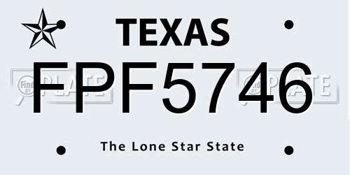 FPF5746 Texas License Plate