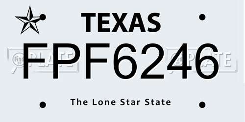 FPF6246 Texas License Plate
