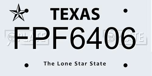 FPF6406 Texas License Plate