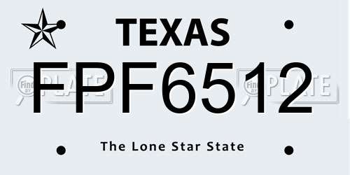 FPF6512 Texas License Plate