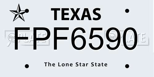 FPF6590 Texas License Plate