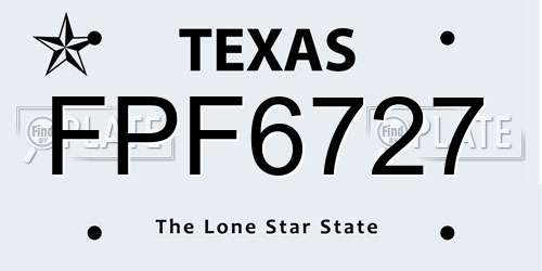 FPF6727 Texas License Plate