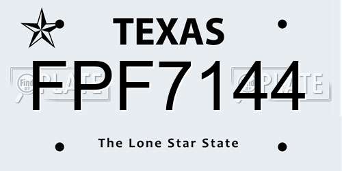 FPF7144 Texas License Plate