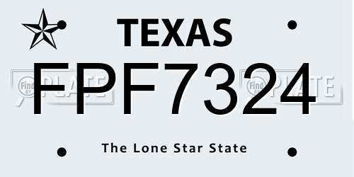 FPF7324 Texas License Plate