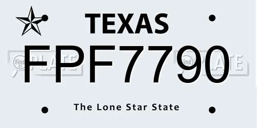 FPF7790 Texas License Plate