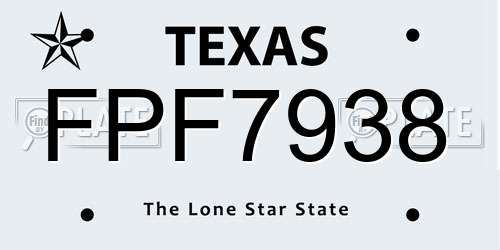 FPF7938 Texas License Plate