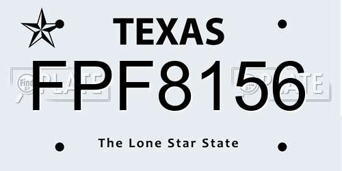 FPF8156 Texas License Plate