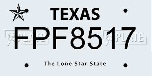 FPF8517 Texas License Plate