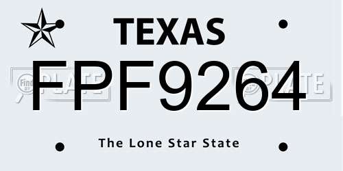 FPF9264 Texas License Plate