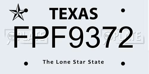 FPF9372 Texas License Plate
