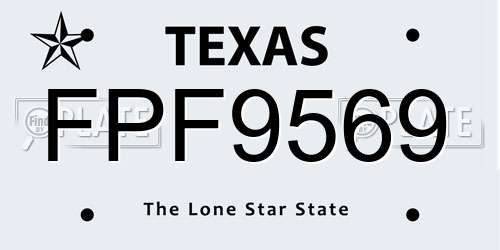 FPF9569 Texas License Plate