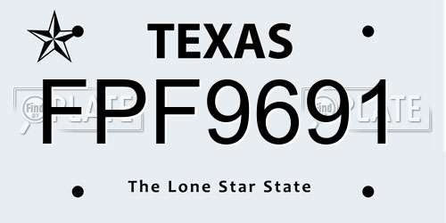 FPF9691 Texas License Plate