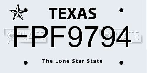 FPF9794 Texas License Plate