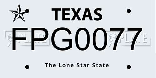 FPG0077 Texas License Plate
