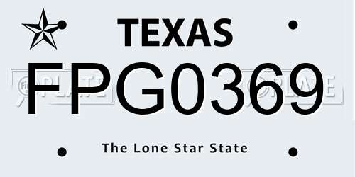 FPG0369 Texas License Plate