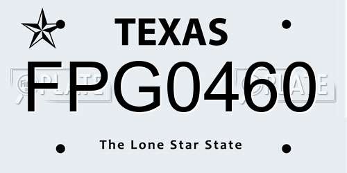 FPG0460 Texas License Plate