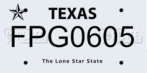 FPG0605 Texas License Plate